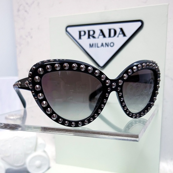 Authentic Prada RARE Limited Edition Studded Gradient Cat Eye Sunglasses - Picture 6 of 12